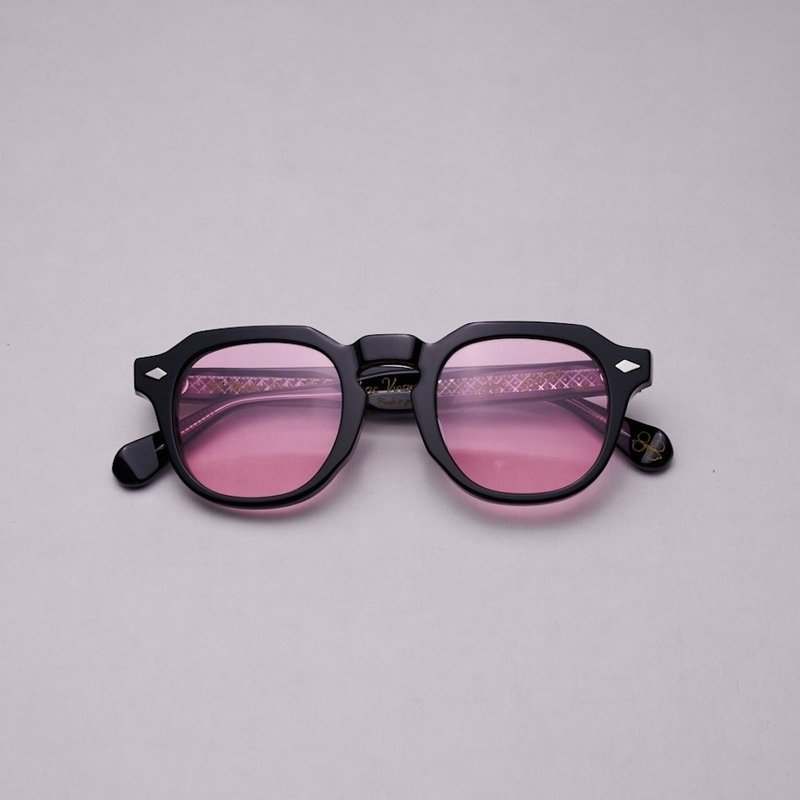 Vatic Soto Black 8mm Bordeaux red French crown thick-cut sunglasses Crown Panto - กรอบแว่นตา - วัสดุอื่นๆ สีดำ