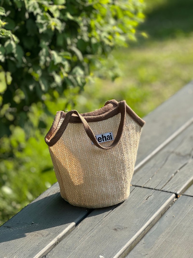 Mini Rattan Bag - Handbags & Totes - Cotton & Hemp Brown