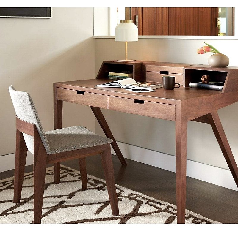 [D3 Log Home] Katakana North American walnut desk, solid wood table, desk and chair - โต๊ะอาหาร - ไม้ 