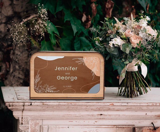 Personalized Wedding Card Box, Spring Wedding Decor, Envelope Box
