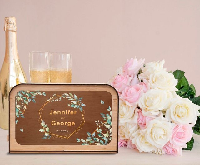 Personalized Wedding Card Box, Spring Wedding Decor, Envelope Box