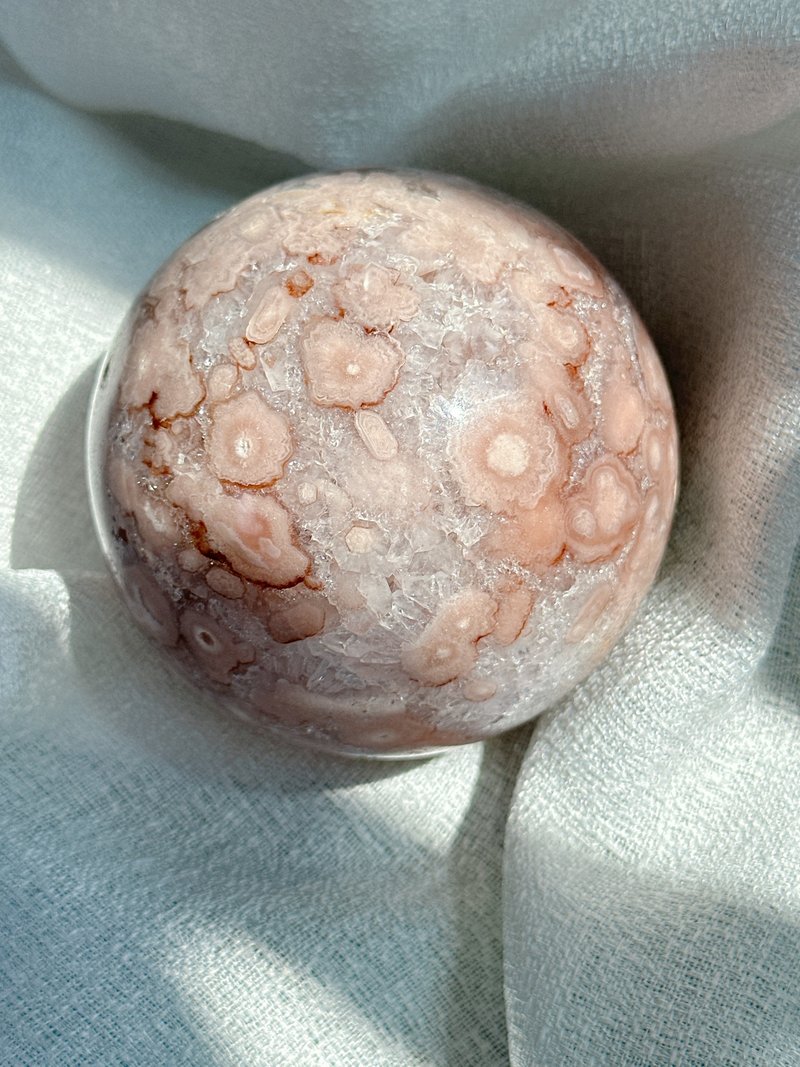 花自盛開 爆彩粉紅櫻花瑪瑙球 - 擺飾/家飾品 - 水晶 粉紅色