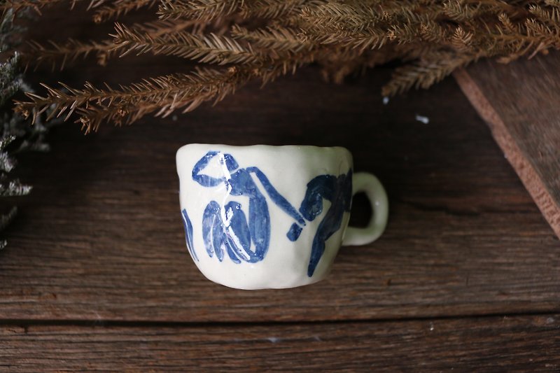 Ceramic Coffee Cup Henri Matisse - 花瓶/花器 - 陶 藍色