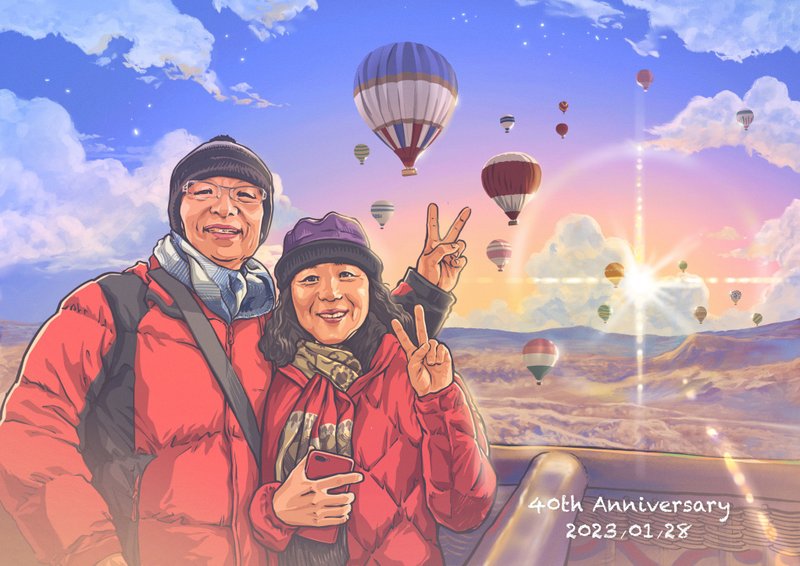 母親節 情人節 故事 似顏 人像畫 客製化禮物 電子檔 先聯繫設計 - 電子似顏繪/繪畫/插畫 - 其他材質 