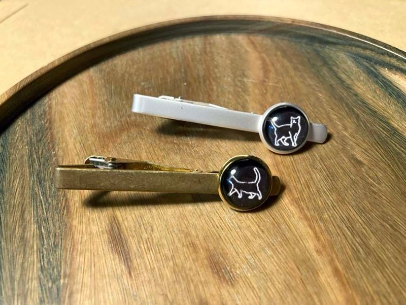 日常貓咪 領帶夾 Tie Clips - 領帶/領帶夾 - 其他金屬 黑色