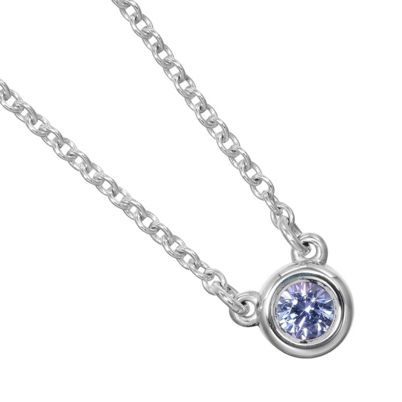 【Direct from Japan】 TIFFANY&Co. Color By The Yard Blue Necklace Sterling Silver 925 Colored Stone Approx. 1.64g【Used Item】 Grade A - Necklaces - Silver Silver