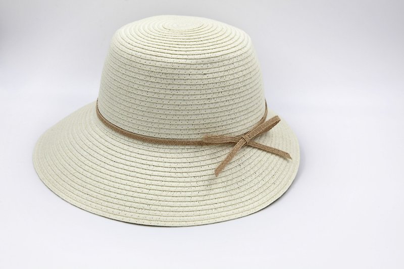 【Paper home】 Hepburn hat (white) paper thread weaving - Hats & Caps - Paper White