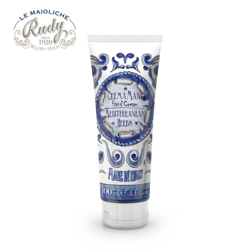 Rudy Profumi Mediterranean Herbs Hand Cream 100ml - Myrtle and Ginger - บำรุงเล็บ - สารสกัดไม้ก๊อก 