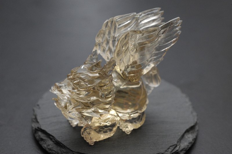 黃水晶飛天龍龜  礦石/水晶/靈修/開運/招財/破煞/防小人(收藏品) - 擺飾/家飾品 - 水晶 