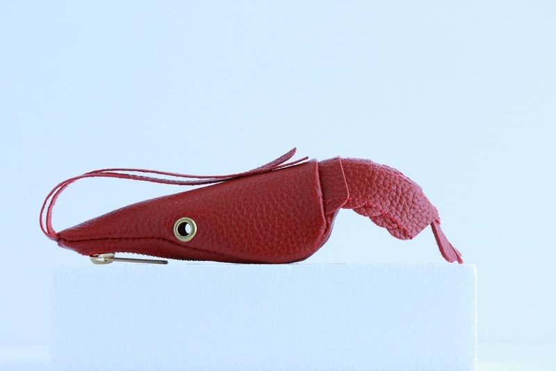 Shrimp coin purse/蝦形零錢包 - 化妝包/收納袋 - 真皮 