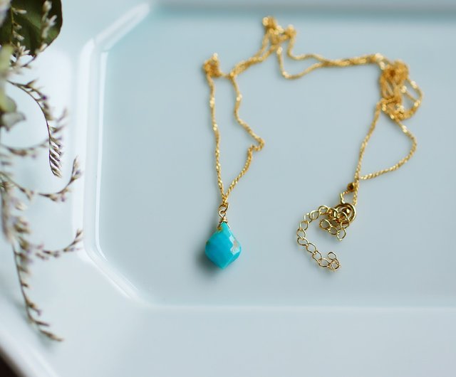 14kgf-キングマンターコイズのネックレス - Shop ruanaree Necklaces