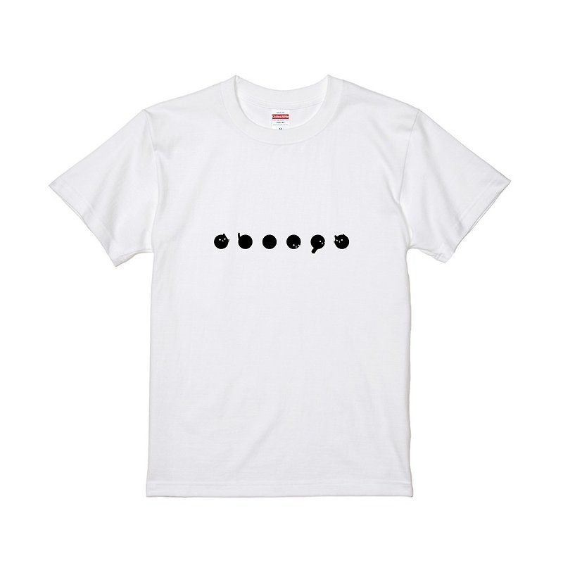 Cat in marks T-shirt – Ellipsis - เสื้อฮู้ด - ผ้าฝ้าย/ผ้าลินิน ขาว