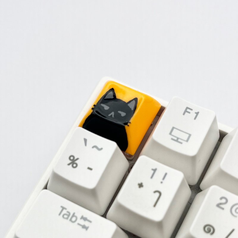DSA キーキャップ 黒猫 - PCアクセサリー - プラスチック オレンジ