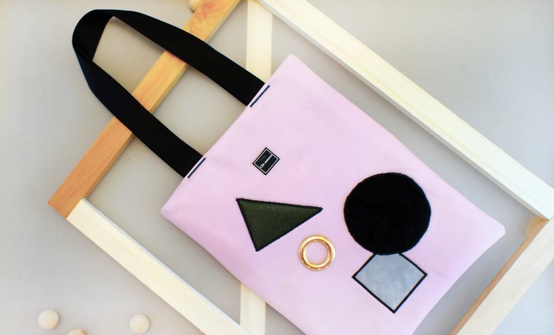 Peng Peng geometric series - Hand Shoulder Bag Limited - cherry pink - กระเป๋าแมสเซนเจอร์ - เส้นใยสังเคราะห์ สึชมพู