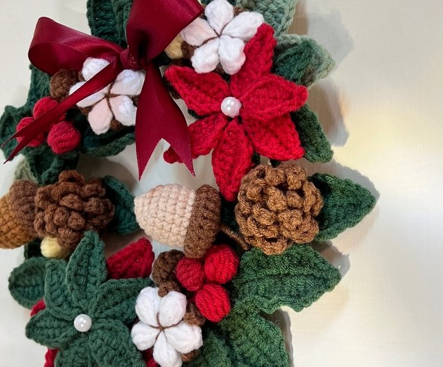 手編みのクリスマスリース クリスマスギフト ホリデーギフト