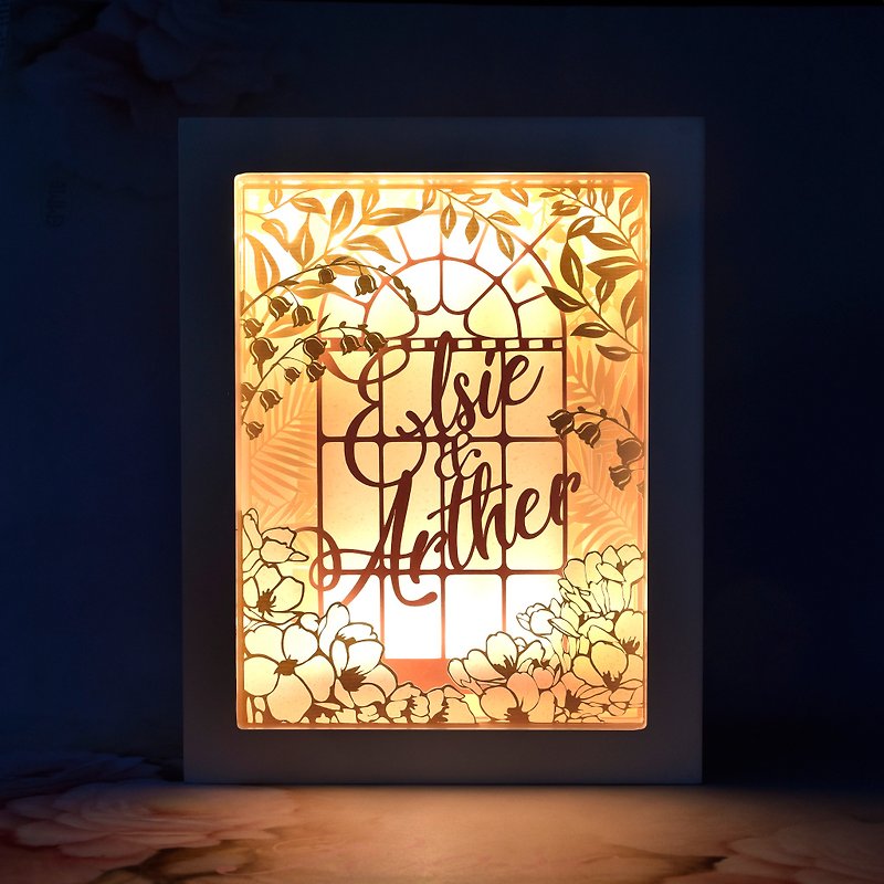 Handmade Customized Personalized LED Shadow Box Lamp, Greenhouse Theme - Lighting - Paper Multicolor