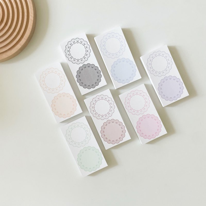 Circular ribbon lace frame scrapbook sticky notes - 便條紙/便利貼 - 紙 