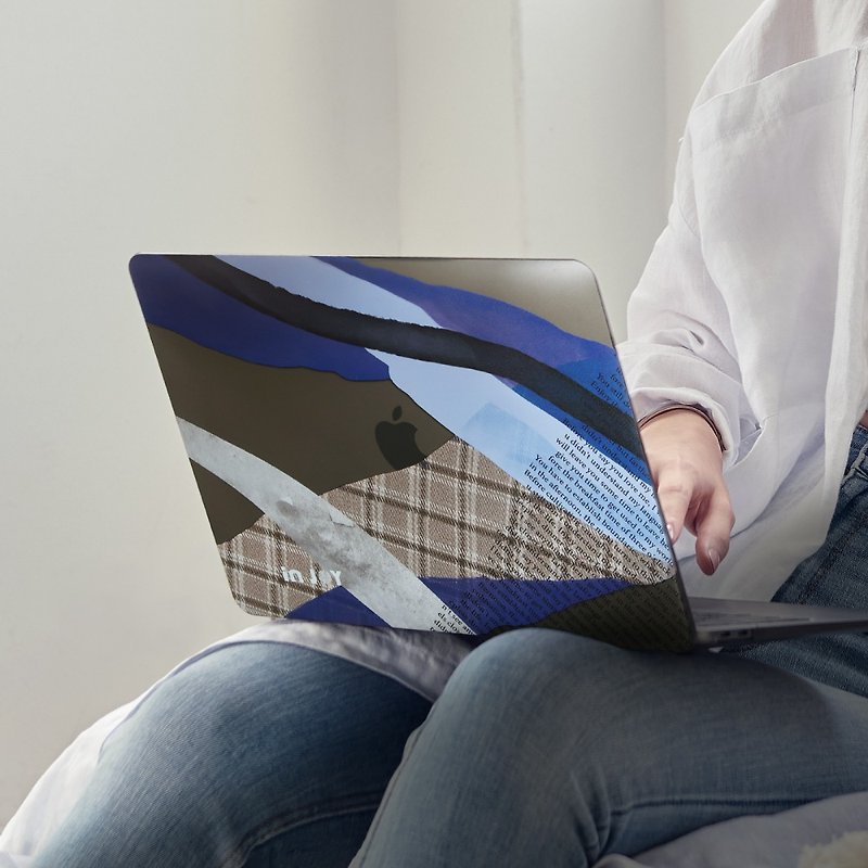 Monologue Hand Painting Hard Rubberized Laptop Modern Patel Case for Macbook Air - เคสแท็บเล็ต - วัสดุอีโค สีดำ