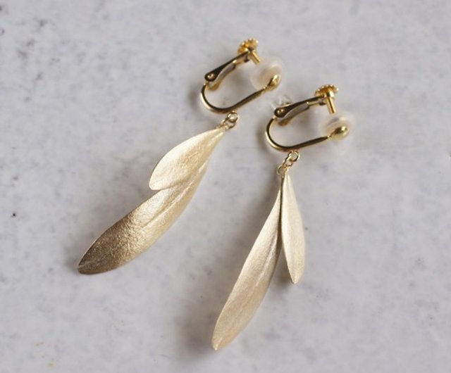 Olive leaves earrings [EP047K10] - Shop ateliersimo Earrings
