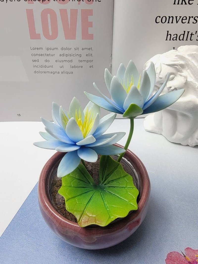冷瓷土/黏土花藝-睡蓮小盆栽/送禮 - 盆栽/植栽 - 黏土 