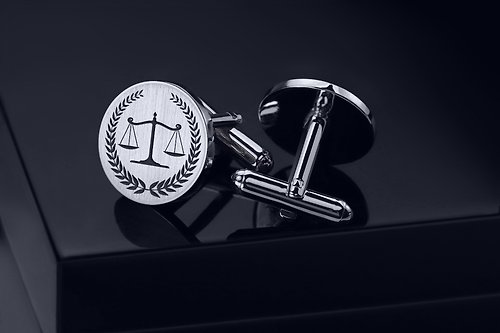Scales of Justice Gold Cufflinks Luxury Gift Set Case Solicitor Law Lawyer Legal 