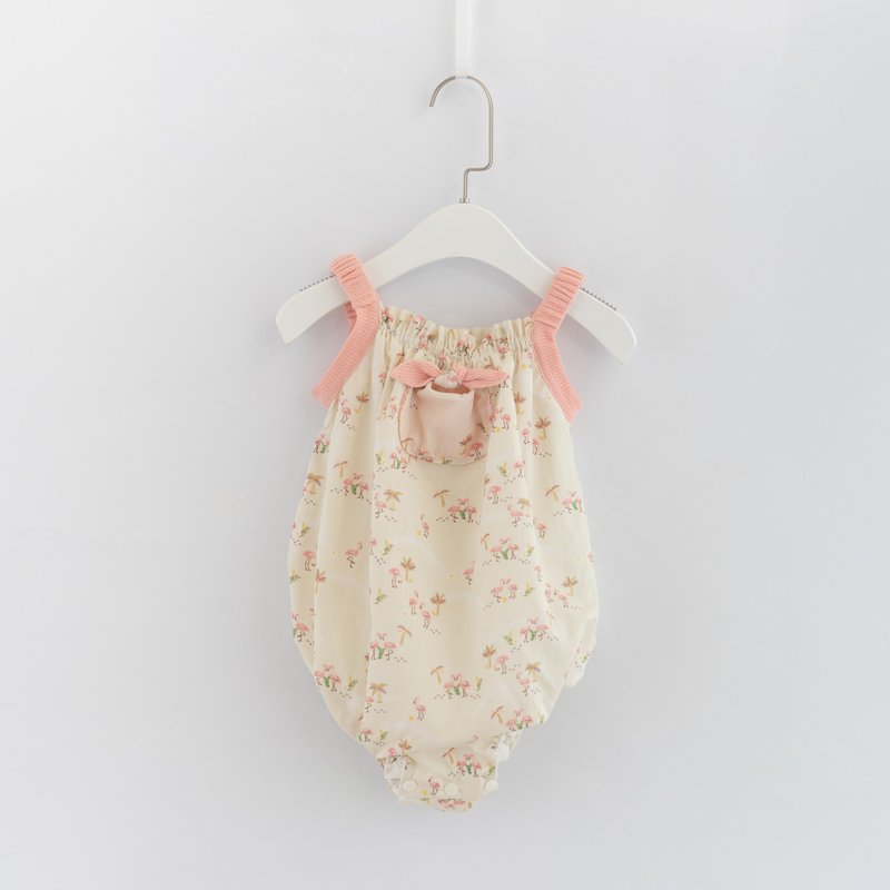 Little flamingo pocket bag fart clothes - Kids' Dresses - Cotton & Hemp 