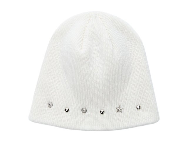 XANADU☆EDDY STUD BEANIE EDDY STUD BEANIE_WHITE - Shop XANADU Hats & Caps - Pinkoi