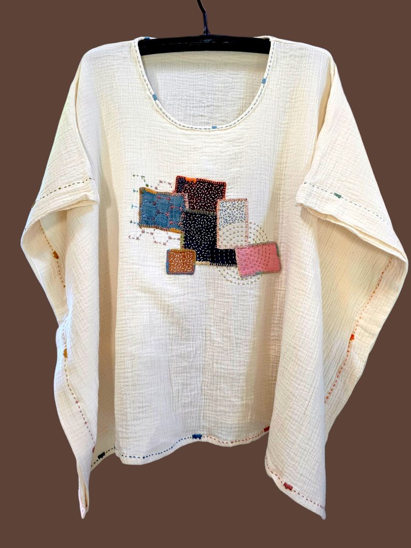 Loose-fitting shirt /top/dress - 女上衣/長袖上衣 - 棉．麻 白色