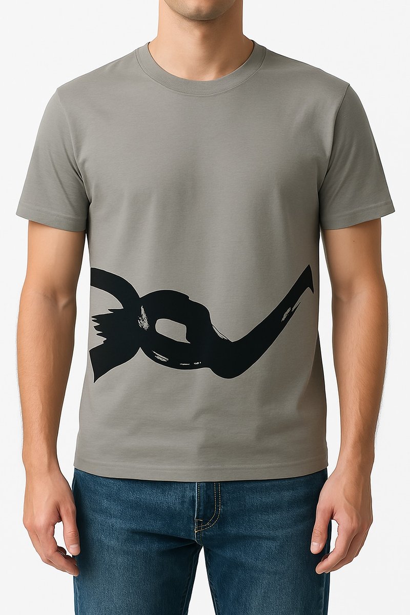 圓領短袖男T恤 Men's T-shirt - 男 T 恤 - 棉．麻 灰色