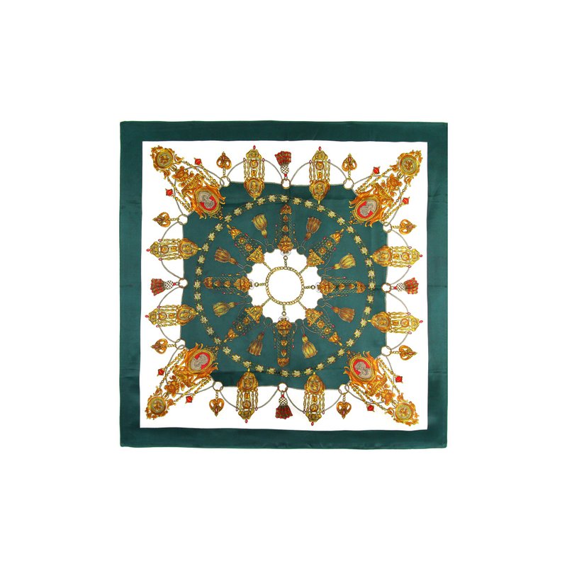 Back to Green - 古典絲巾 深綠吊墜 /vintage scarfs - 絲巾 - 絲．絹 