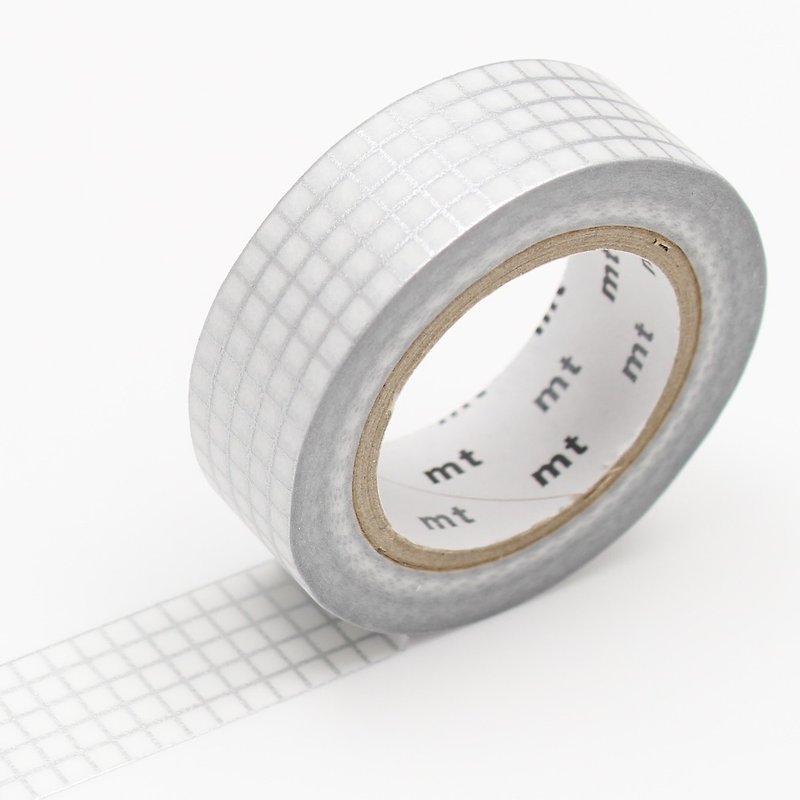MTと紙テープデコ[正方形の市松模様 - シルバー（MT01D399）] 2017SS - マスキングテープ - 紙 シルバー