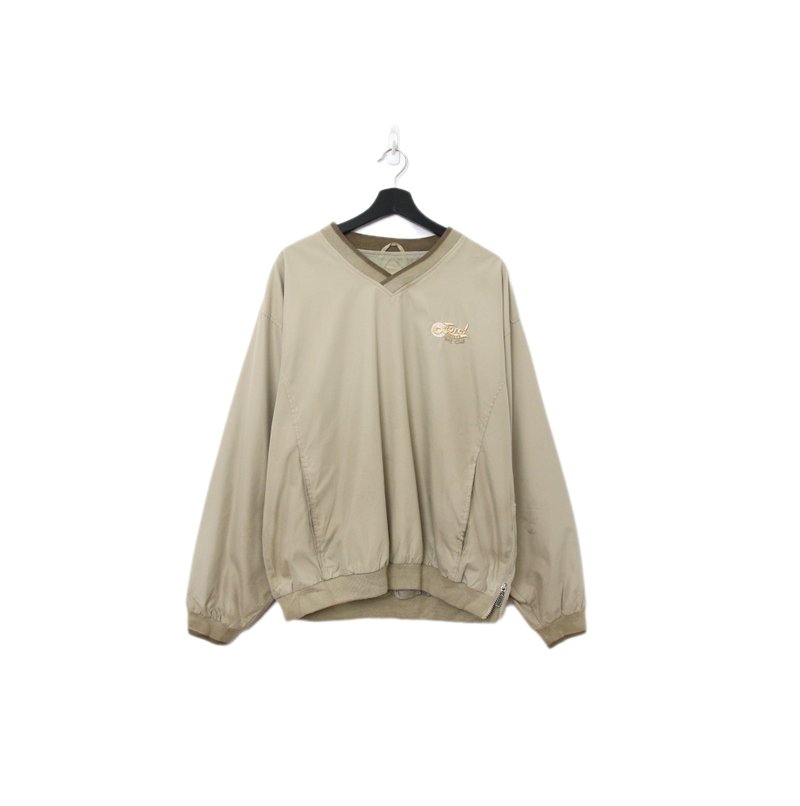 Back to Green - Windbreaker Pullover - V-Neck - Khaki - f-13 // vintage - Other - Polyester 