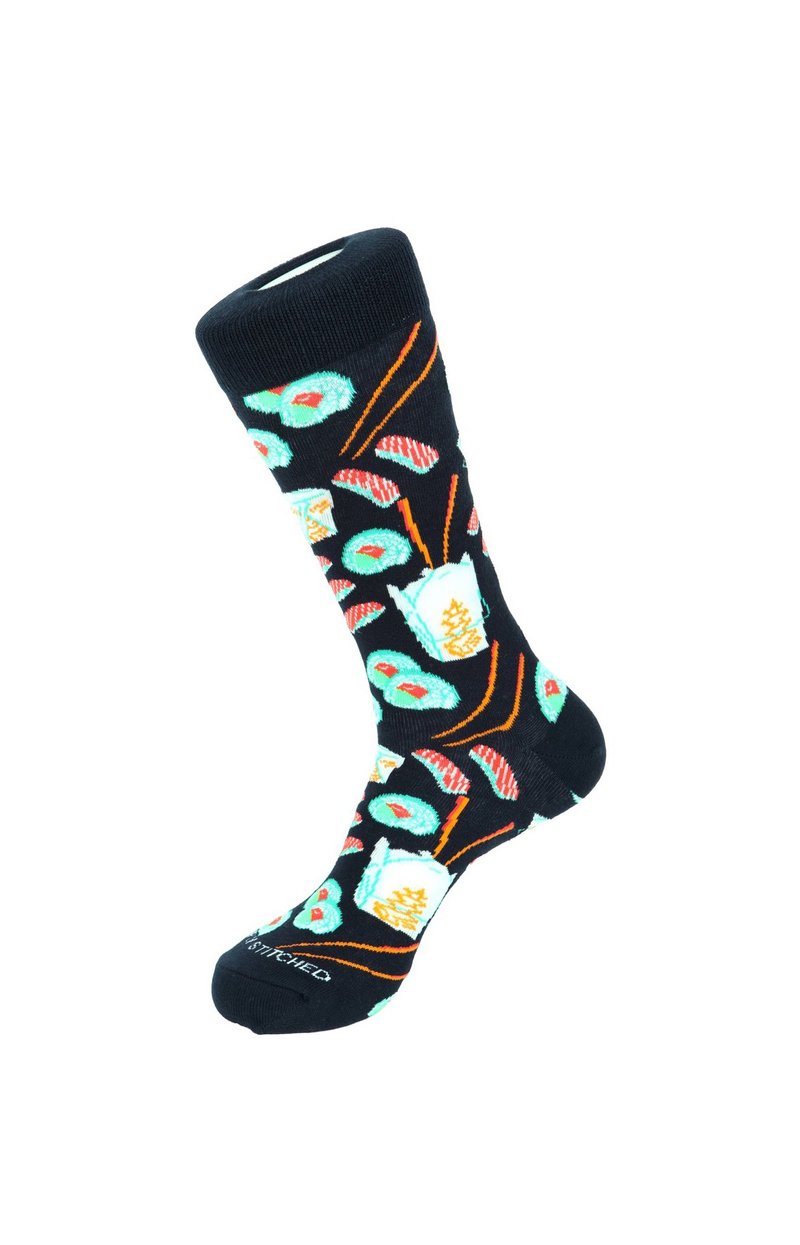 Sushi Socks 壽司圖案襪子 by Unsimply Stitched - 襪子 - 棉．麻 黑色