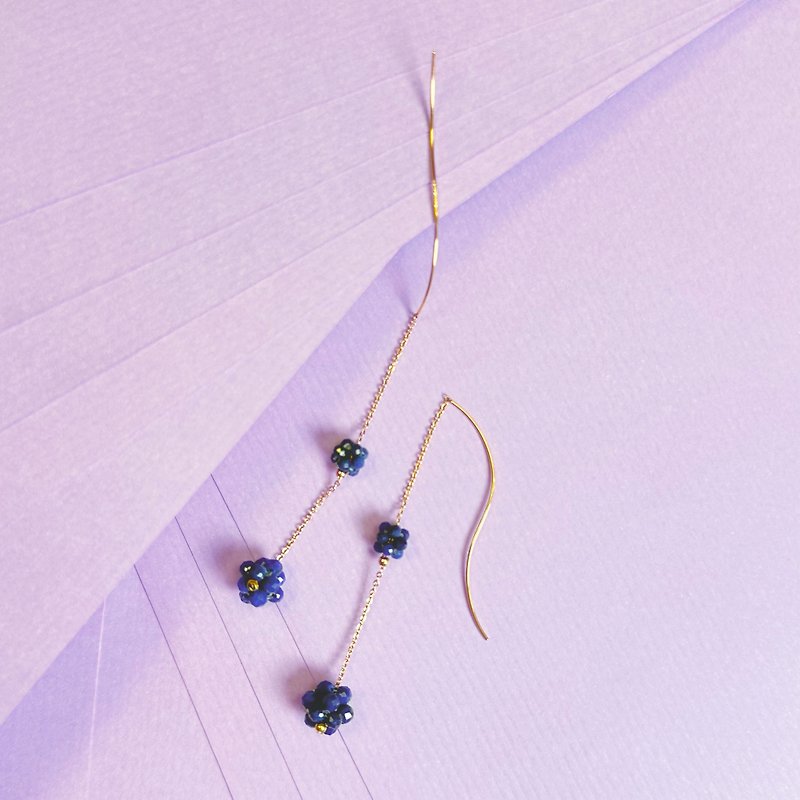 [Gift] Blue Rose Natural Stone Earrings | 316 Medical Stainless Steel | Lapis Lazuli | European Classic - ต่างหู - สแตนเลส สีน้ำเงิน