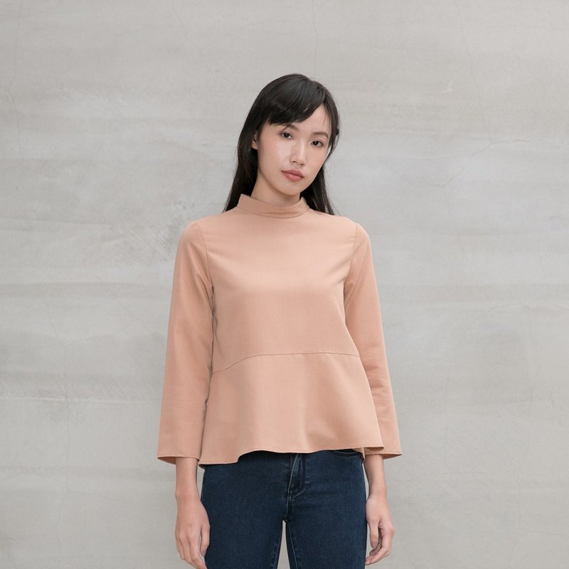知性優雅立領上衣 Intellectual Lady Stand Collar Top T274 - 女上衣/長袖上衣 - 聚酯纖維 多色