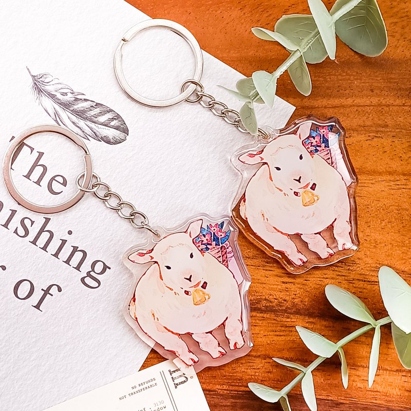 372笑笑羊 Smiling Sheep - 鑰匙圈/鑰匙包 - 塑膠 多色