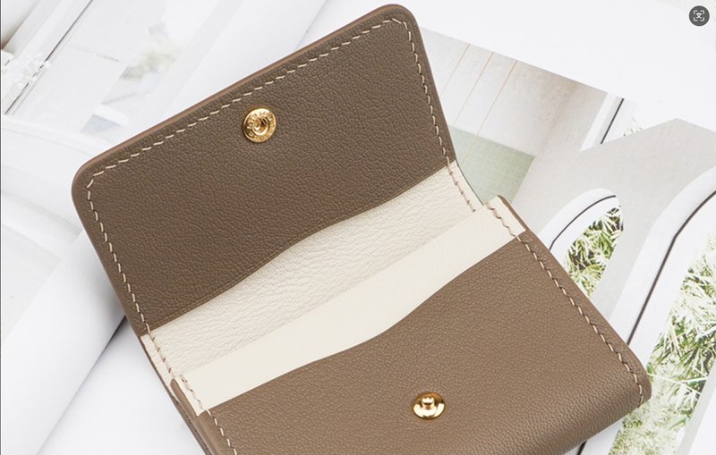 Simple handmade contrast color goatskin wallet - กระเป๋าใส่เหรียญ - หนังแท้ หลากหลายสี