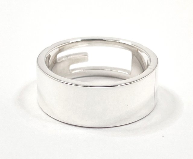 【極美品】グッチ　カットアウトGリング 16号　シルバー925 日本直送 中古美品】16号 グッチ GUCCI リング・指輪 ブラン