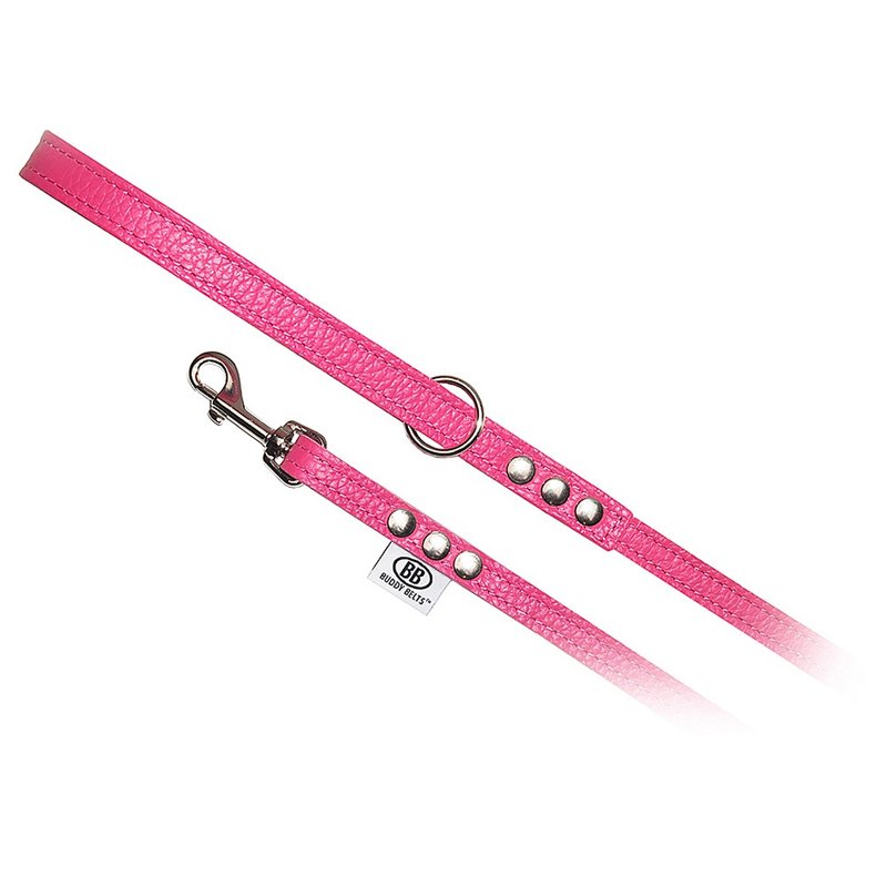 Canada Buddy Belts Handmade Leather Leash-Passionate Pink-Luxury - Collars & Leashes - Genuine Leather 