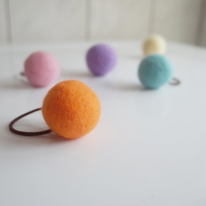 【Q-cute】Macaron Ball-Hair Tie - Hair Accessories - Wool Multicolor
