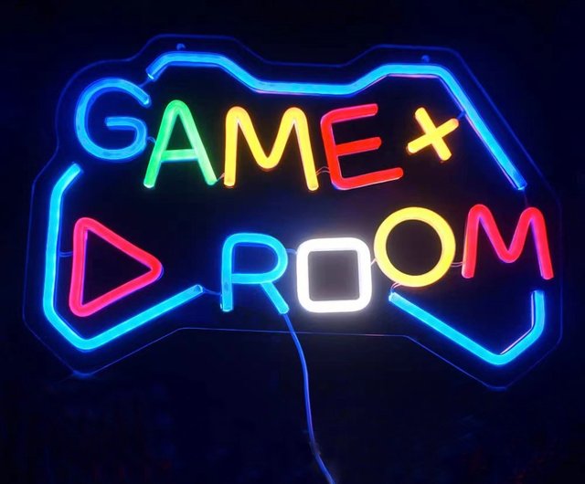 ゲームルームゲームルームネオンライトLED発光文字ネオンサイン広告看板ロゴ装飾ライト - ショップ Custom Cool Neon 照明・ランプ -  Pinkoi