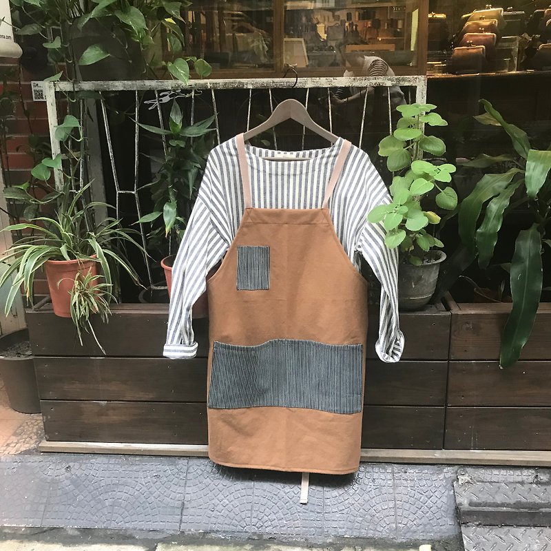 Sienna staff work clothes apron - Aprons - Cotton & Hemp Brown