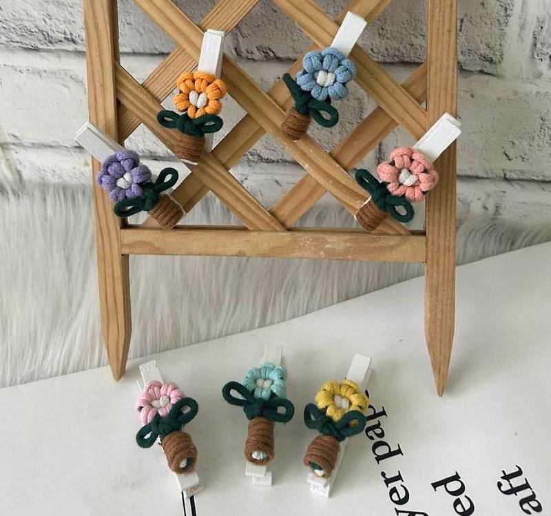 Macrame woven super Q small flower pot clips~5% off for two pieces - Other - Cotton & Hemp 