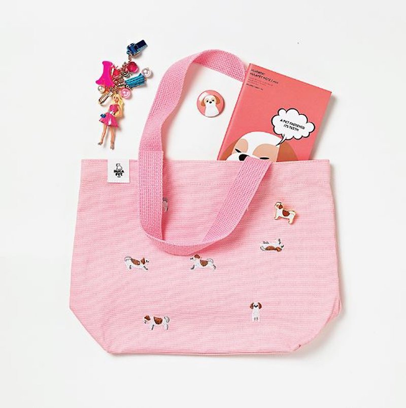 西施犬餐袋包 - 側背包/斜背包 - 棉．麻 粉紅色