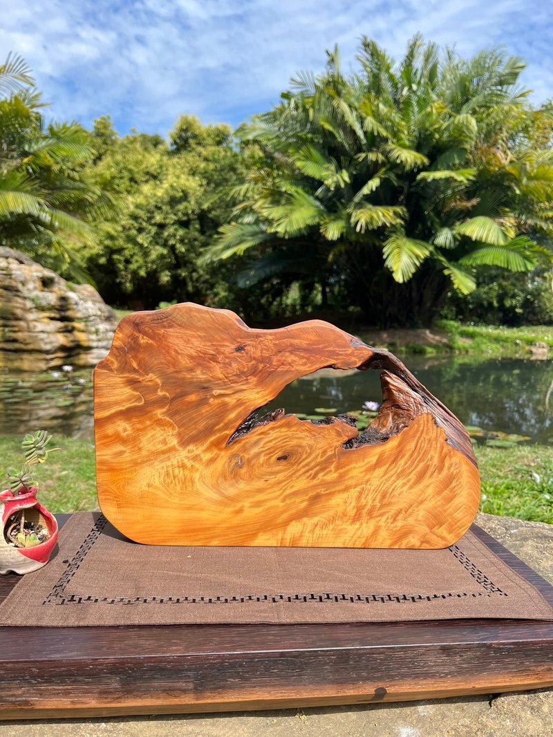 台灣肖楠-金色閃花-檯面擺件 - 擺飾/家飾品 - 木頭 咖啡色