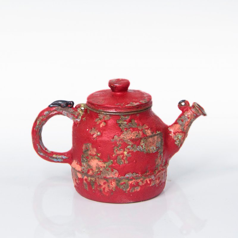 仿油罐壺系列 | 正把茶壺 - 仿舊 原礦紅土胎 陳金旺手作 - 茶壺/茶杯/茶具 - 陶 紅色