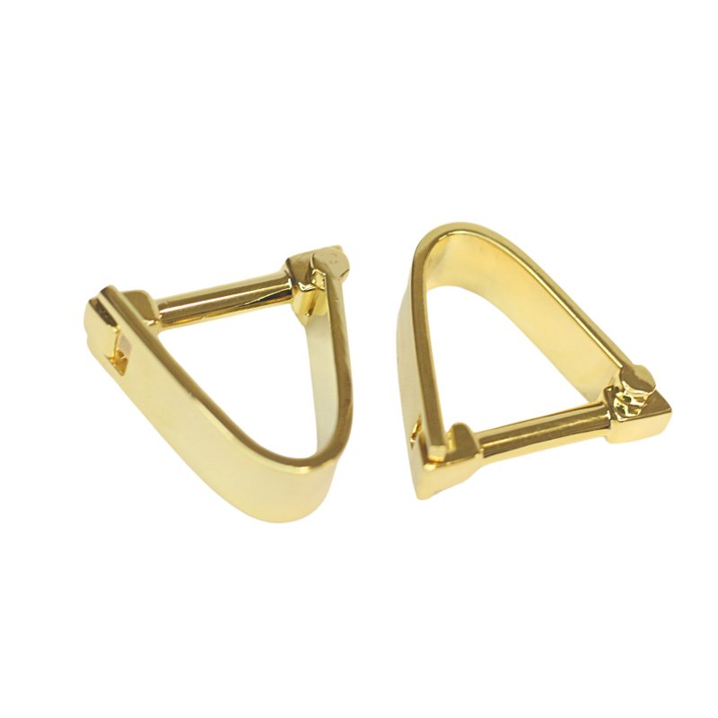 chapeaunoir triangular horseshoe gold cufflinks - กระดุมข้อมือ - โลหะ สีทอง