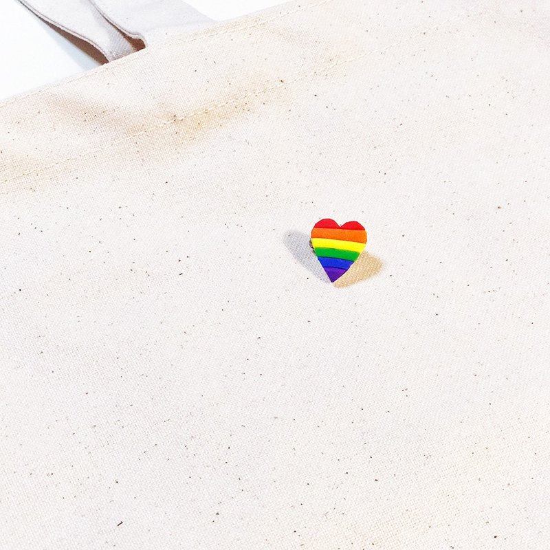 彩虹愛心 Pridetone Rainbow手作徽章別針 紀念禮物 情人節禮物 - 徽章/別針 - 黏土 多色
