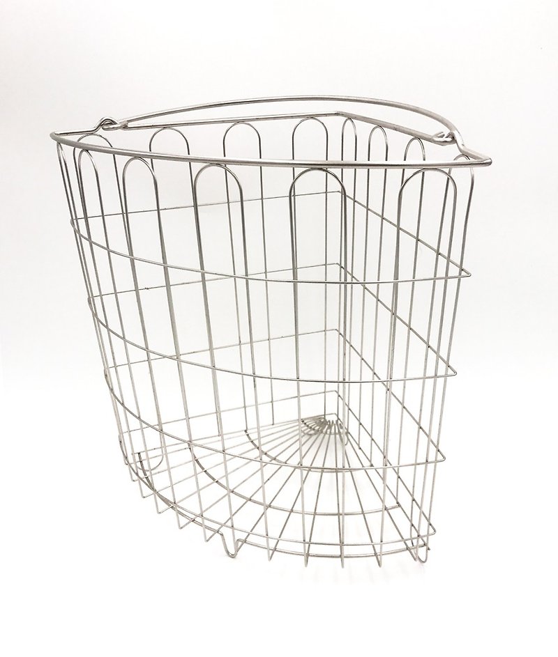 Quarter round Stainless Steel laundry basket with handles made of 304 stainless steel - Storage - Other Metals Silver