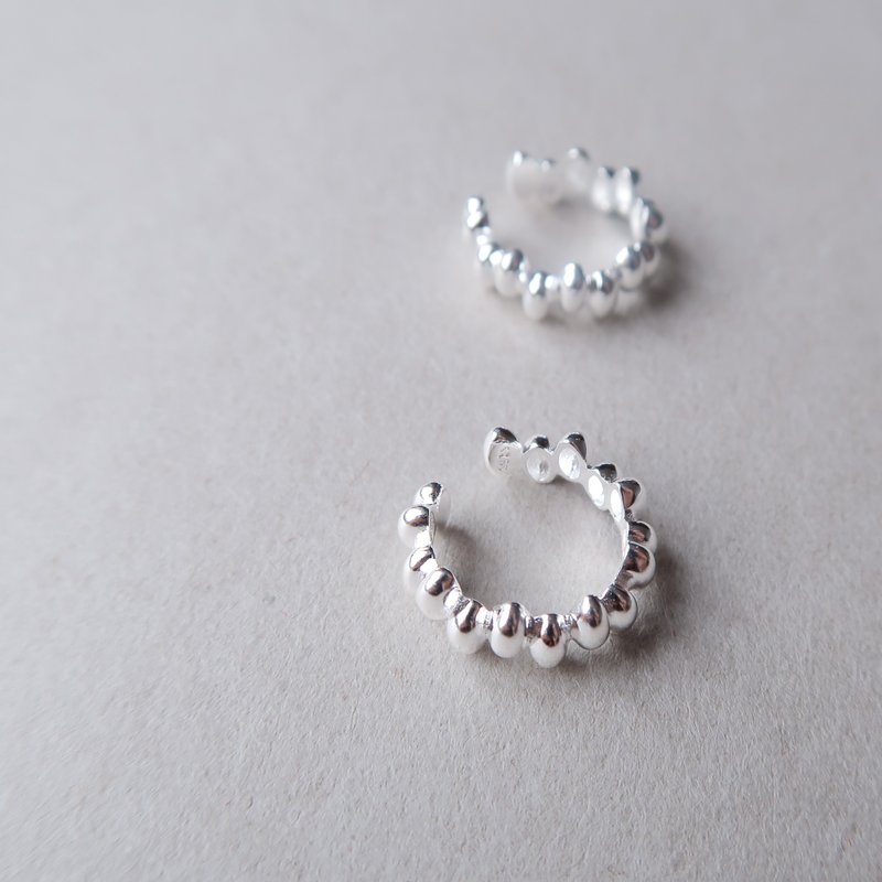 / The Sound of Silence/ 925 Sterling Silver Clip-On Earrings - Earrings & Clip-ons - Sterling Silver Silver